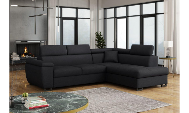 Modern sarok kanapé Noose fekete