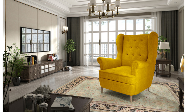 Kényelmes fotel Ascona, sárga