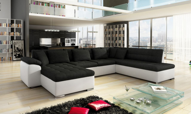 Fényűző kanapé Kalla fehér fekete