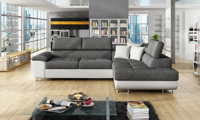 Fényűző kanapé Fahéj fehér / szürke LUX