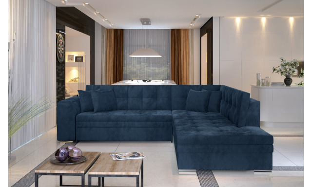 Modern sarok kanapé Presta kék