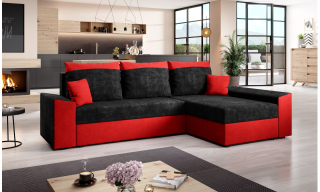 Olcsó kanapé Patio, piros fekete