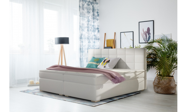 Modern rugós ágy Alicante 160x200, fehér