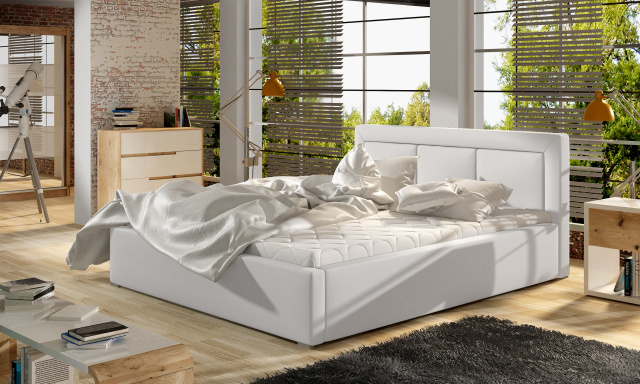 Modern ágy Bregen 200x200cm, fehér