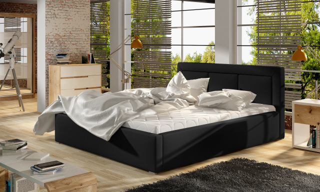 Modern ágy Bregen 200x200cm, fekete