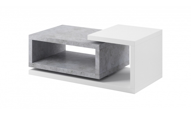 Dohányzóasztal Bigla fehér / beton