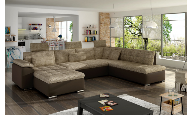 Fényűző kanapé U alakú Paramo, barna