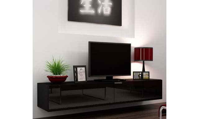 Modern TV asztal Igore 180, fekete/fehér fényes