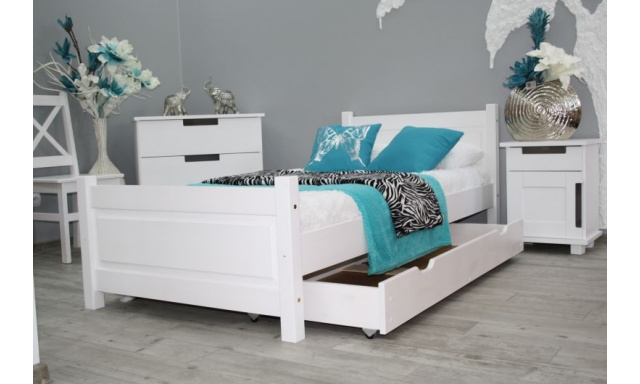 Masszív ágy Alena, 90x200, fehér