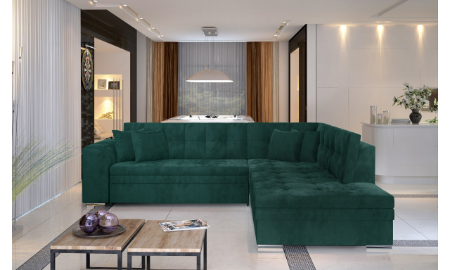 Modern sarok kanapé Presta zöld